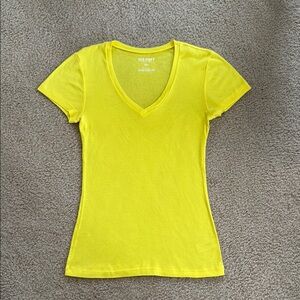 Old Navy Yellow Fitted Short Sleeve Tee